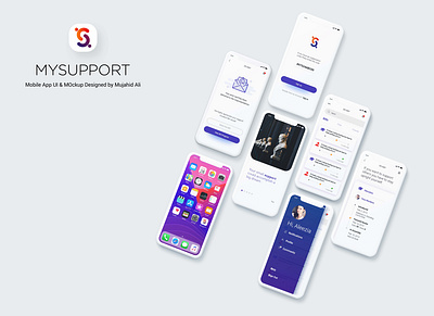 MySupport App Screens branding design minimal typography ui ux