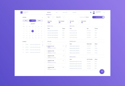 Dashboard for lawer's app design ui ux web