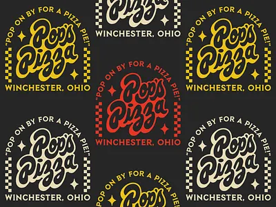 Pop's Pizza brand identity branding hand lettering lettering logo logo design ohio pizza retro