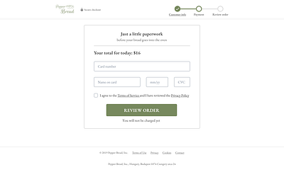 Credit Card Checkout #002 #DailyUI bakery checkout checkout form checkout page checkout process credit card credit card checkout dailyui ui