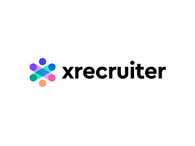 Logo concept for xrecruiter pt.1 agency branding connection dots gradient help hexagon hr human icon logo monogram recruiter recruiting recruitment resources saas software support x