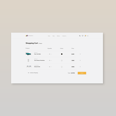 Shopping Cart Concept checkout checkout form design ecommerce shop furniture website minimalistic shopping basket shopping cart ui ui design web
