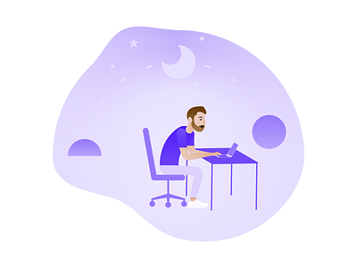 Late Nights character illustration late night sleep