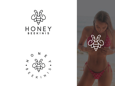 honey bikini branding femenino honey honeybee logo sofisticado woman woman logo