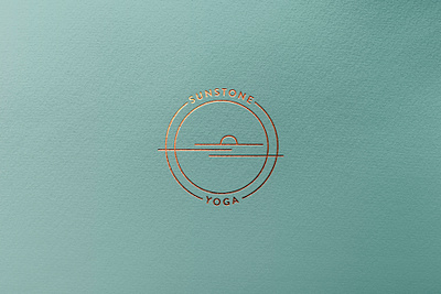 Sunstone Yoga Logo brand identity branding design foil stamp graphic design illustration letterpress logo typography