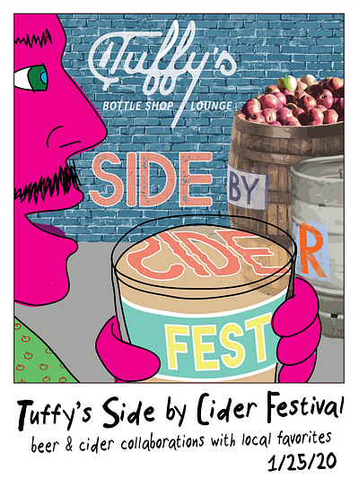 Tuffy's Side by Cider Poster art artwork color colorful design illustration logo poster poster art poster design