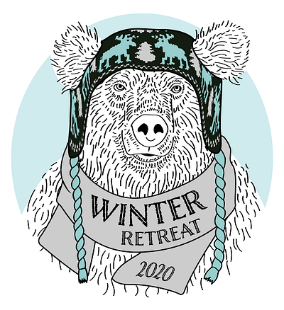 Winter Retreat Bear art artwork color colorful design illustration poster shirt design tshirt art