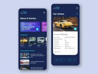 Engine News app design mobile modern ui ux uxdesign