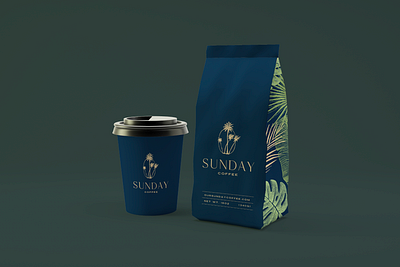 SUNDAY COFFEE branding coffee coffee bag coffee beans coffee cup coffee logo tropical