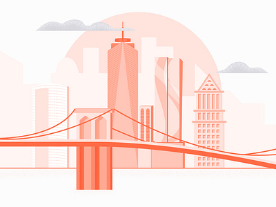 Rose-Colored city digital flat graphic illustration illustrator monochrome new york texture vector