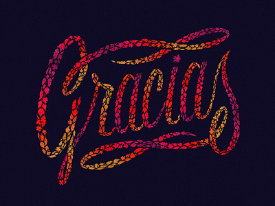 Thanksgiving fall gracias gradient illustration leaf lettering script swash thaksgiving thanks