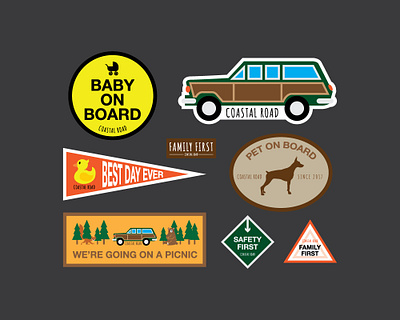 coastal road car sticker pack badge coastalroad logo pack sticker