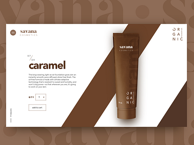 Savana Cosmetics Product Page brandidentity branding colorpalette design designagency graphicdesign ui uxdesign uxui web