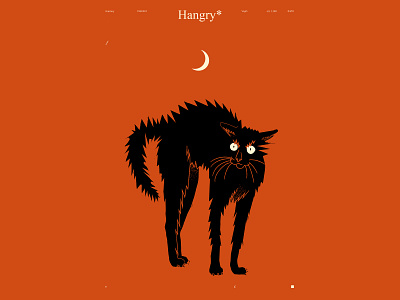 Hangry Cat abstract cat cat illustration composition design grunge grunge texture hangry illustration laconic lines minimal moon poster