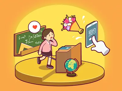 Flower arrangement for teachers' Day flower illustration teacher