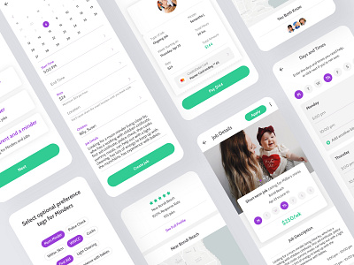 Babysitting App - Post a Job app app design app designer app designers application baby babysitting datepicker form icons ios8 job mobile mobile ui plaful profile ui user experience userinterface ux