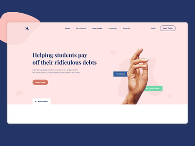 Web UI Shot Practice bank business colors concept credit card design illustration landing page landingpage loans minimal typography ui design web web design website