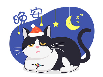 晚安 icon 猫