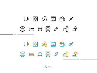 Simple and Colored Icons - Shape Library adobe cd app branding clean design iconography icons illustrations interaction intrerface line minimal ui ui design ux vector web design webflow website wet