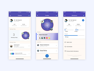 HR Management App adobe xd hr illustrator management app meeting app psd sketchapp ui uxdesign