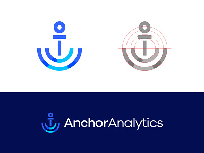 AnchorAnalytics analytics anchor logo brandmark debut design icon logo software solution technology logo