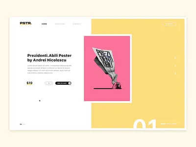 Poster Shop Website animation cart concept figma front end orange poster product purple shop sidebar slider store ui ux vindar web design website yellow
