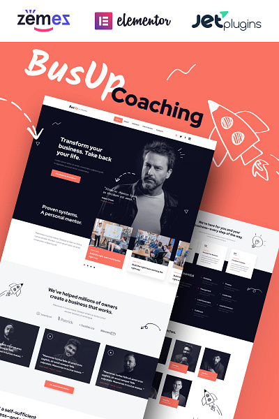 BusUp - Engaging And Inspiring Public Speaker WordPress Theme business coach drag and drop elementor elementor templates minimal speaker template training website wordpress wordpress theme wp