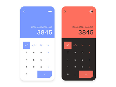 Calculator App androit app blue calculator app calculator ui clean concept dayliui design ios orange ui ux