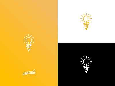 "Creative Mind" Lightbulb + Pencil Logo Concept brand branding design icon illustration illustrator lettering logo monogram typography vector