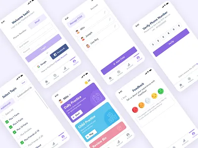 Math Fluency - Mobile App app clean color flat fluency math minimal mobile ui ui ux uidesign vector