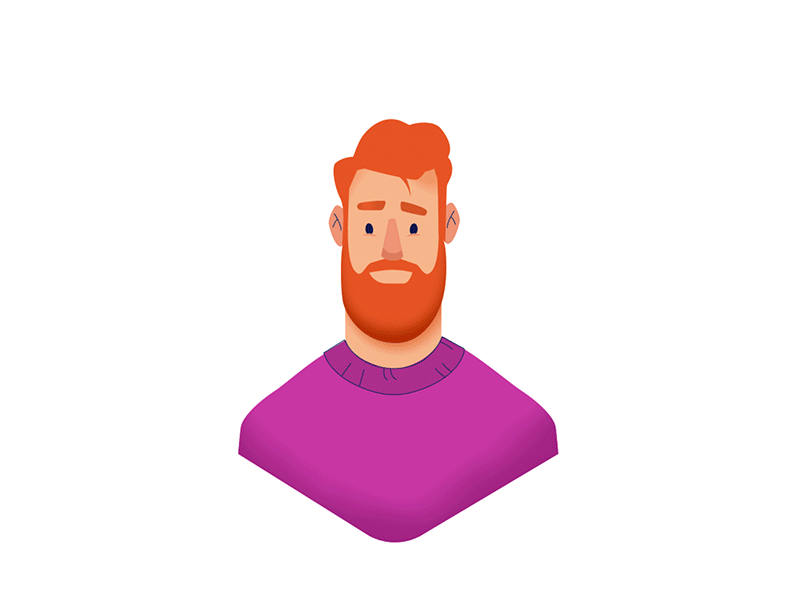 Freelance vs office 2d animation bearded face face rigging flat freelance gif illustration motion office portrait rig vector web