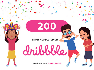 celebrating 200 shots on dribbble 200 200 design 2000 amazing branding business company completed corporate design illustration logo shahadat55 shop shots typography