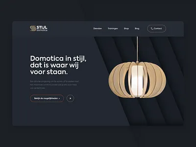 Domotics Hero dark mode design desktop hero hero banner lights orange shadow ui ui ux ux vector webdesign