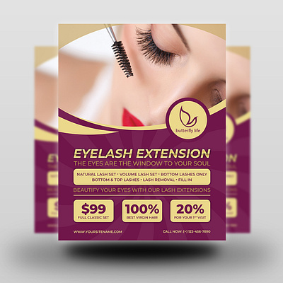 Eyelash Extension Flyer Template beauty beauty care flyer beauty center beauty clinic flyer beauty flyer beauty salon care clinic cosmetic creambath eye eyelash facial flyer hair health make up makeup poster vision