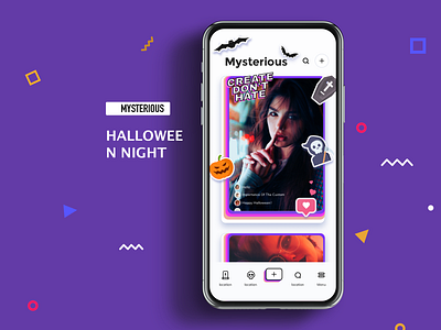 Halloween night app design illustration ui ux