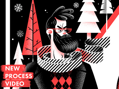 Character Illustration beard character christmas design drawing illustration process winter