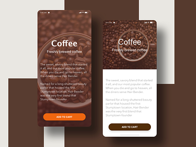 Coffee app design ui