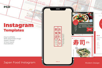 Japan Food Instagram Templates bamboo cafe chopsticks culinary fish food geisha instagram pack japan japanese cuisine japanese menu japanese restaurant kitchen meal menu menu brochure menu template prices restaurant