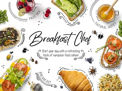 Breakfast Chef app branding clean drawing figma food hero landing page minimalistic product sketch typography ui ux web web design website