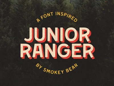 Junior Ranger Font branding display font display fonts font font design fonts graphic graphic design graphicdesign graphics lettering logo fonts retro font titles typeface typefaces typography vintage design vintage font vintage lettering