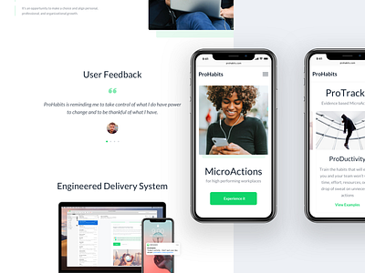 ProHabits - Website clean creative design minimal mobile phone typography ui user interface ux web