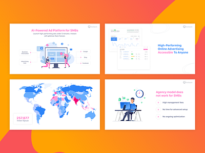 Instaon Keynote advertising advertising campaign agency brand identity illustration keynote keynote design powerpoint powerpoint design powerpoint template process illustration saas world map