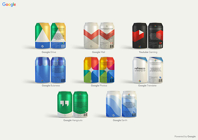 Google Soft Drinks brand brand identity branding can design flat google google design illustration minimal soda can