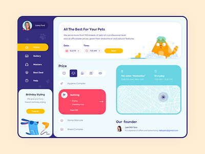 Web app - Grooming salon app clean colors design illustration minimal ui ux web website