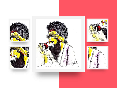 Aghori Water Color Sketch aghori art creativity drawing illustraion pen sadhu shiva sketch sketching watercolor