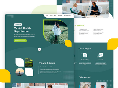 Homepage for Mental Health Institution creative design hero section landing page modern typography web design