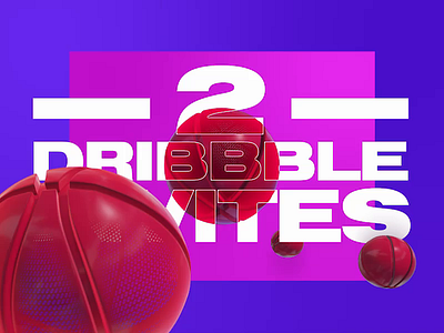 2 Dribbble Invites Giveaway 3d 3d animation animation dribbble invitation dribbble invite graphic design illustration invitation invite giveaway motion motion design vector