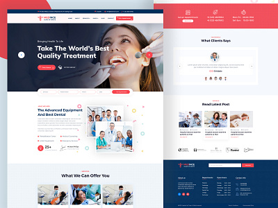 Dentist Web Template Design activity branding design illustration landing medical web template parallax psd redesign template design typography web design