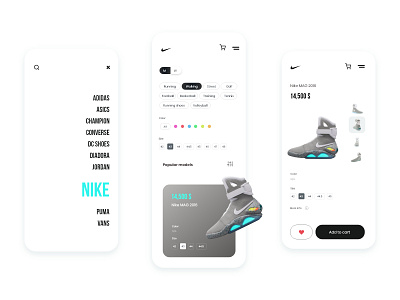 Sneaker store app concept adobe illustrator adobe photoshop adobe xd app app design clean design ios mobile nike sneaker sneakers ui ux