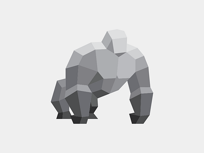 Gorilla Poly Logo animal branding design flat gorilla identity logo mark poly symbol